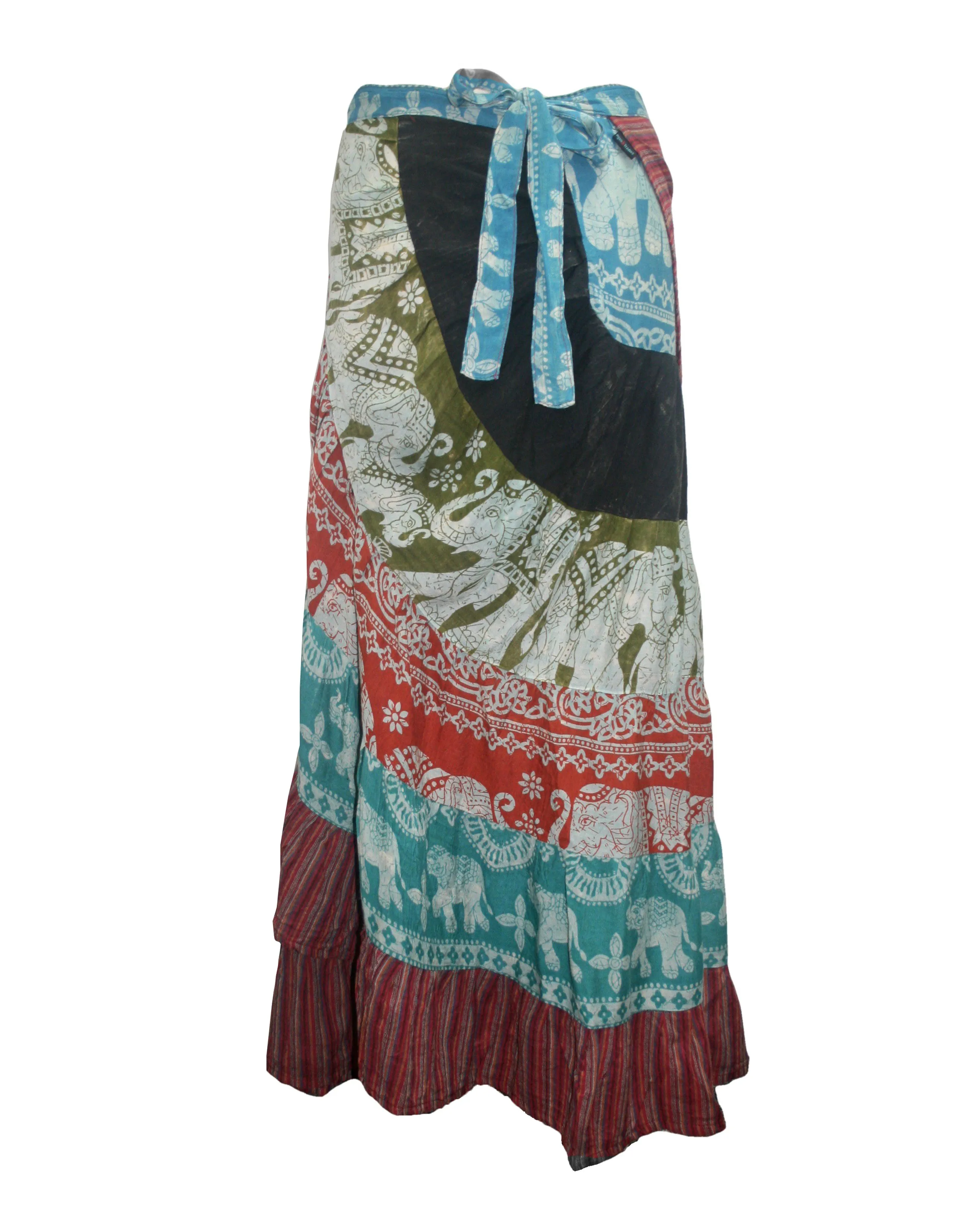 14 WS Women's Distressed Cotton Boho Chic Broom Mopping Wrap Skirt Maxi
