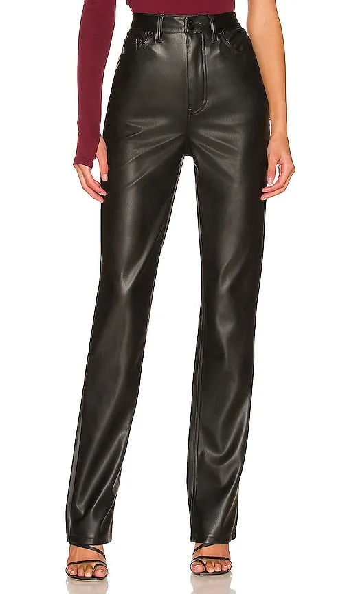 AFRM Heston Faux Leather Pant in Black