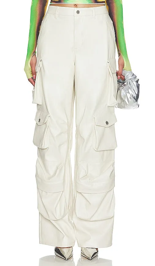 AFRM Parker Faux Leather Pant in Ivory