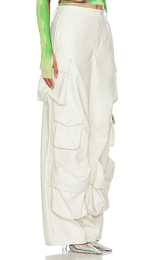 AFRM Parker Faux Leather Pant in Ivory