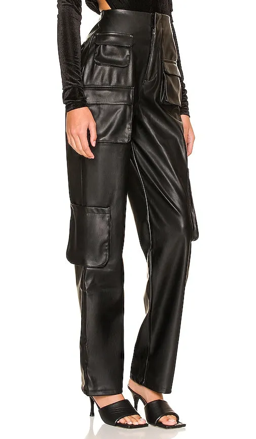 AFRM Sigmund Faux Leather Pant in Black