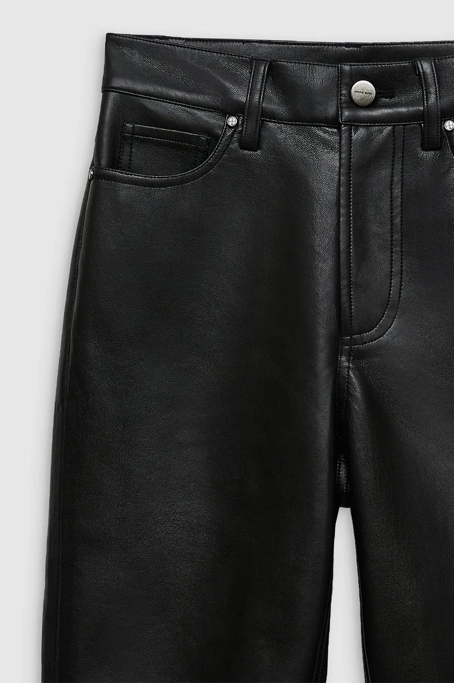 Anine Bing Bruno Pant in Black Recycled Leather