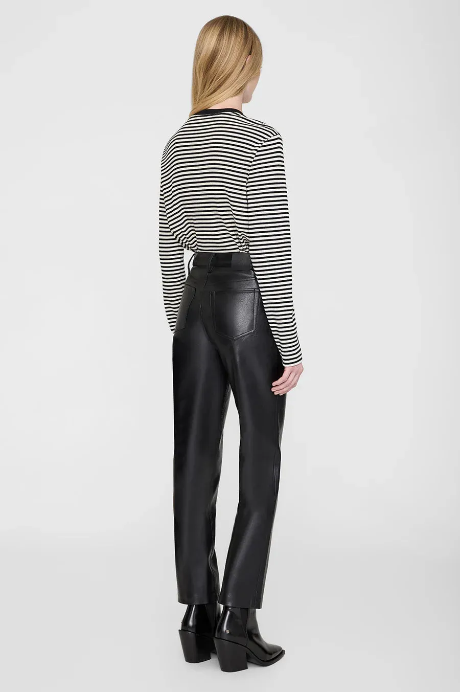 Anine Bing Bruno Pant in Black Recycled Leather