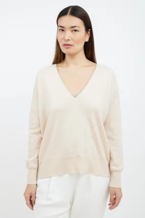 Beige Cashmere Monili Sweater