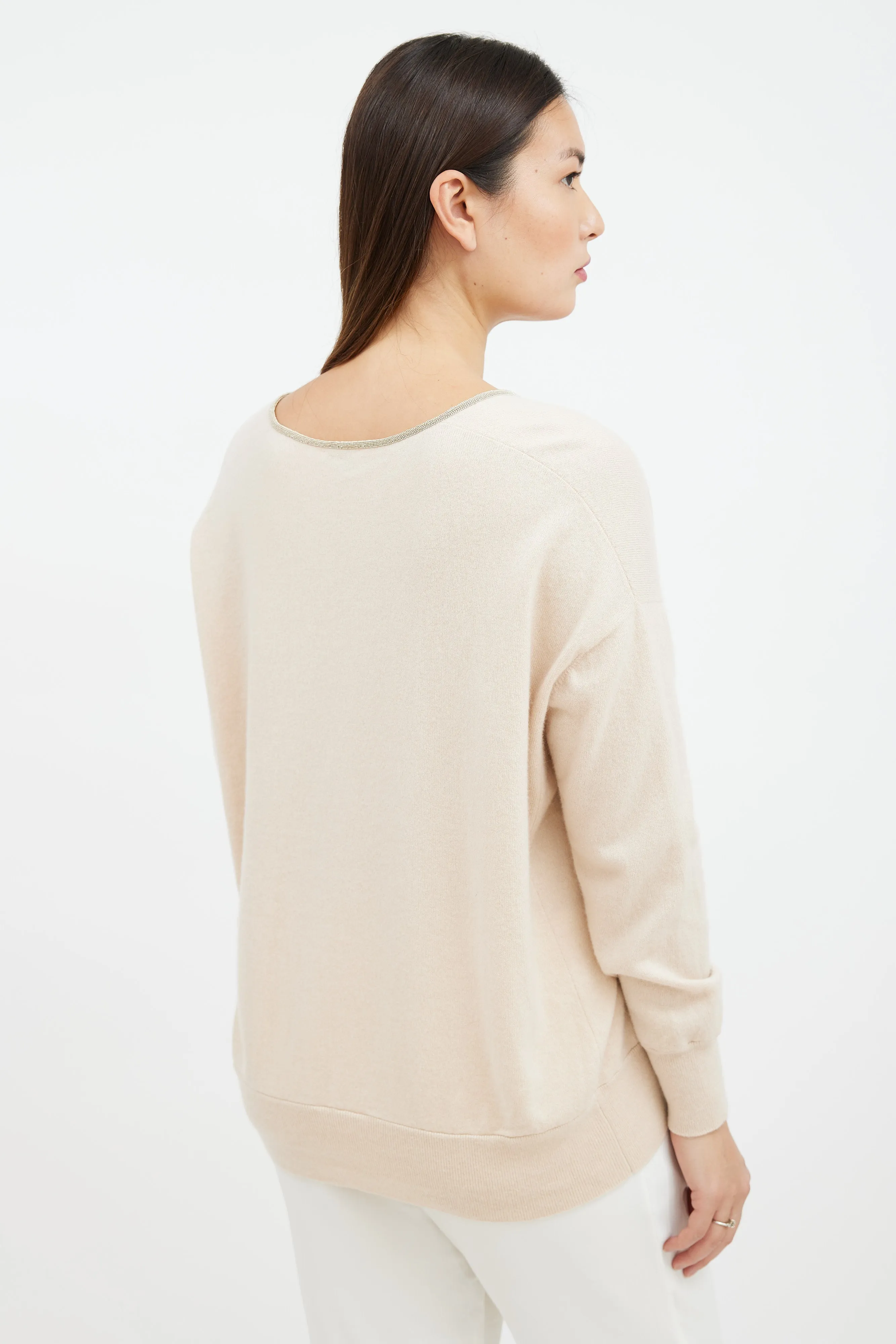 Beige Cashmere Monili Sweater