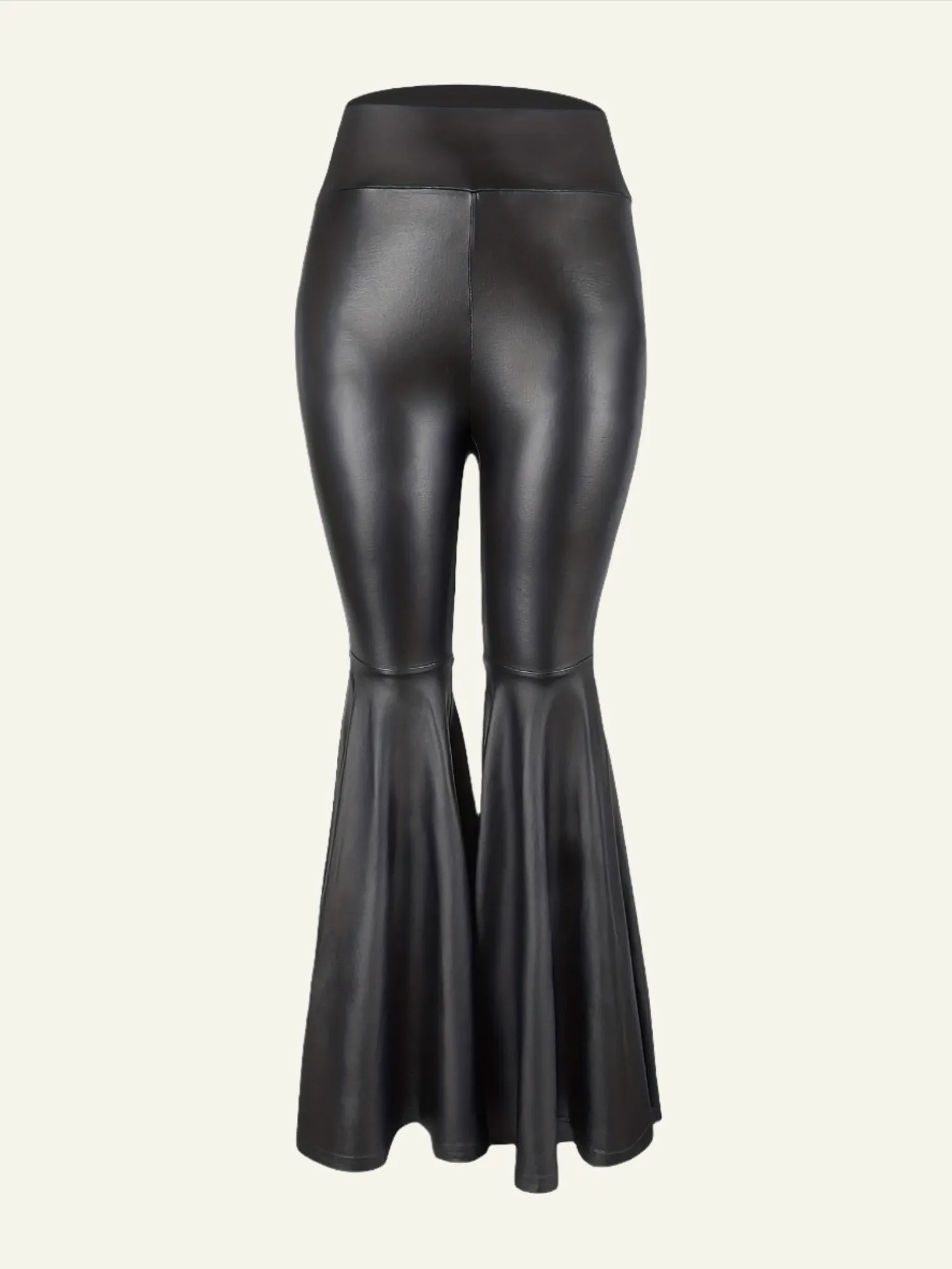 Black Flare Leather Pants