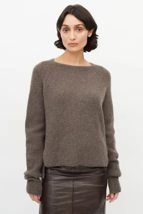 Brown Cashmere Mock Sweater