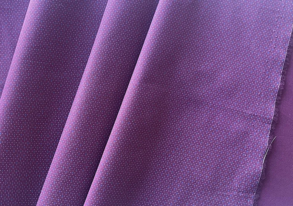 Canclini Winey Merlot With Cerulean & White Pin-Dots Cotton Shirting (Made in Italy)