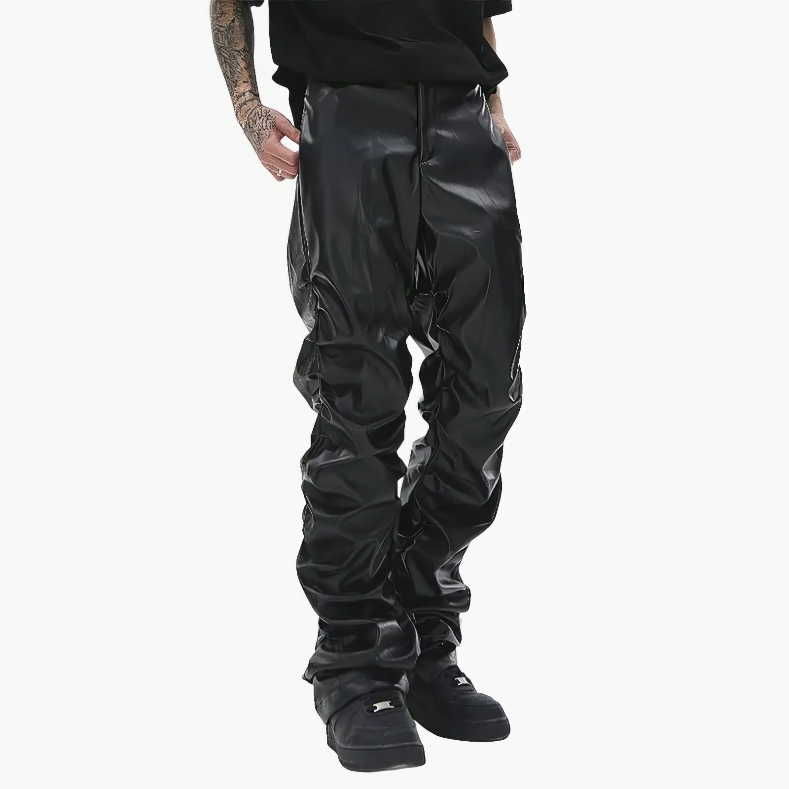 Loose Leather Streetwear Pants