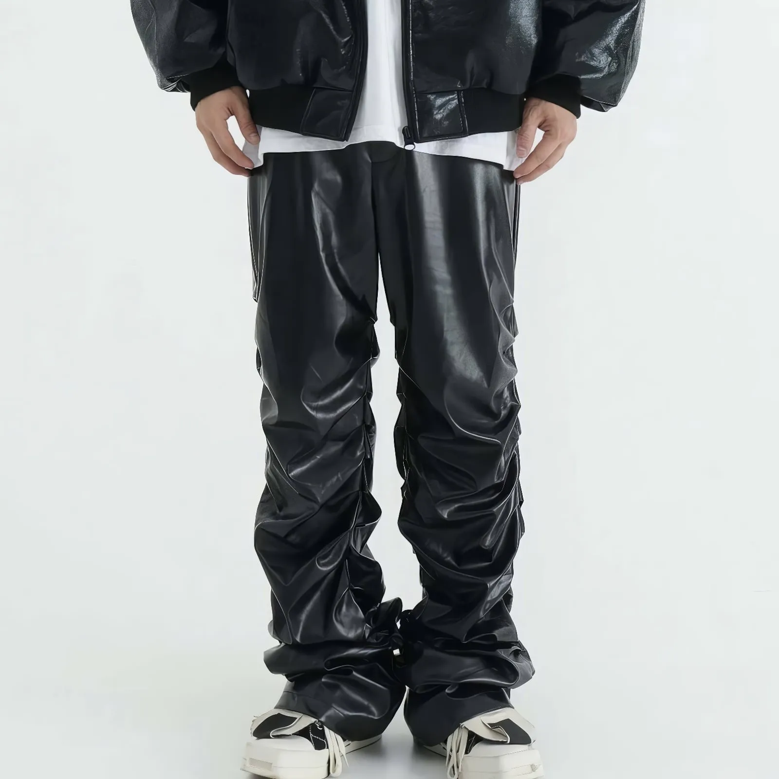 Loose Leather Streetwear Pants