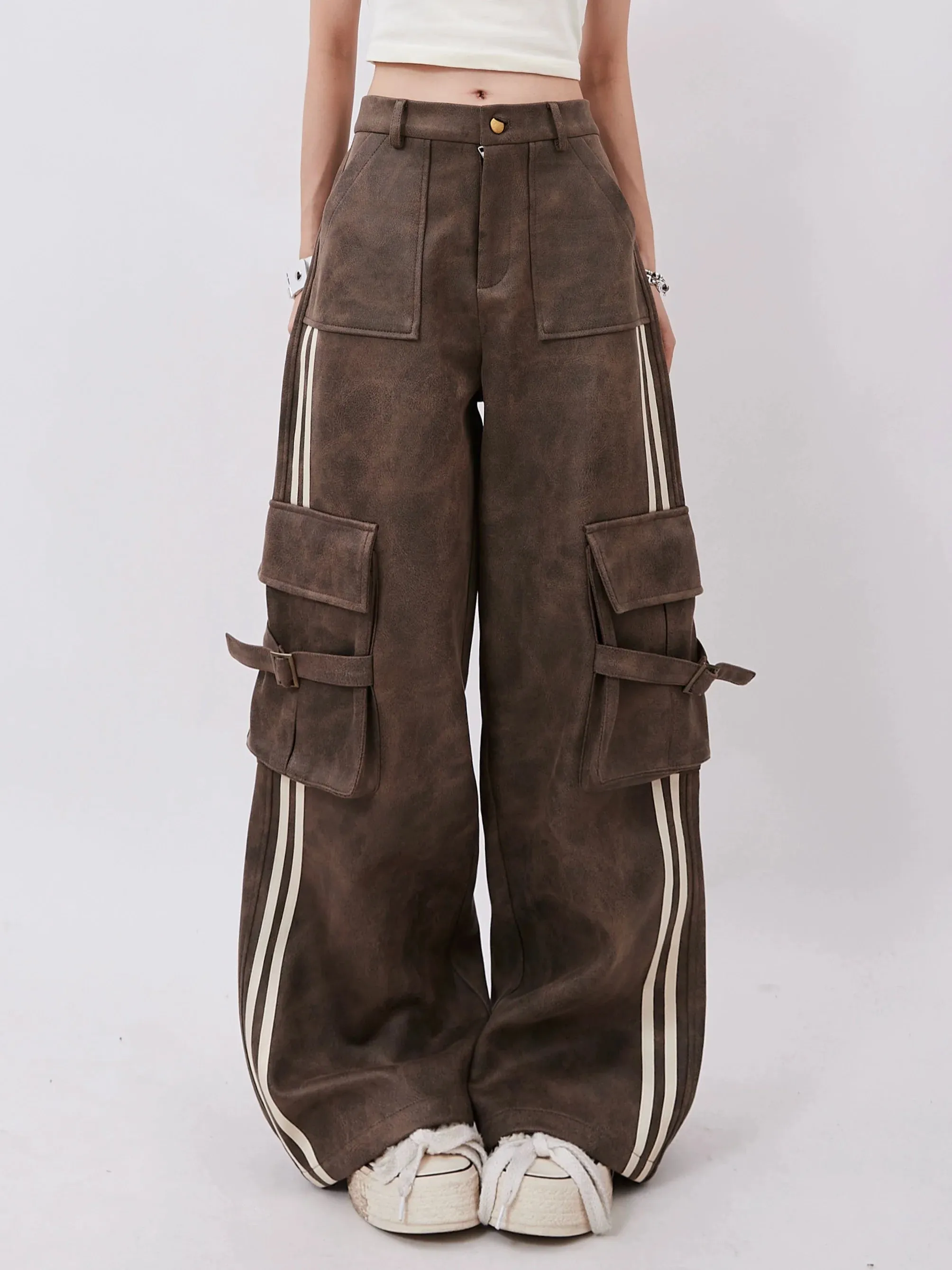Och Brown Leather Pants Wide
