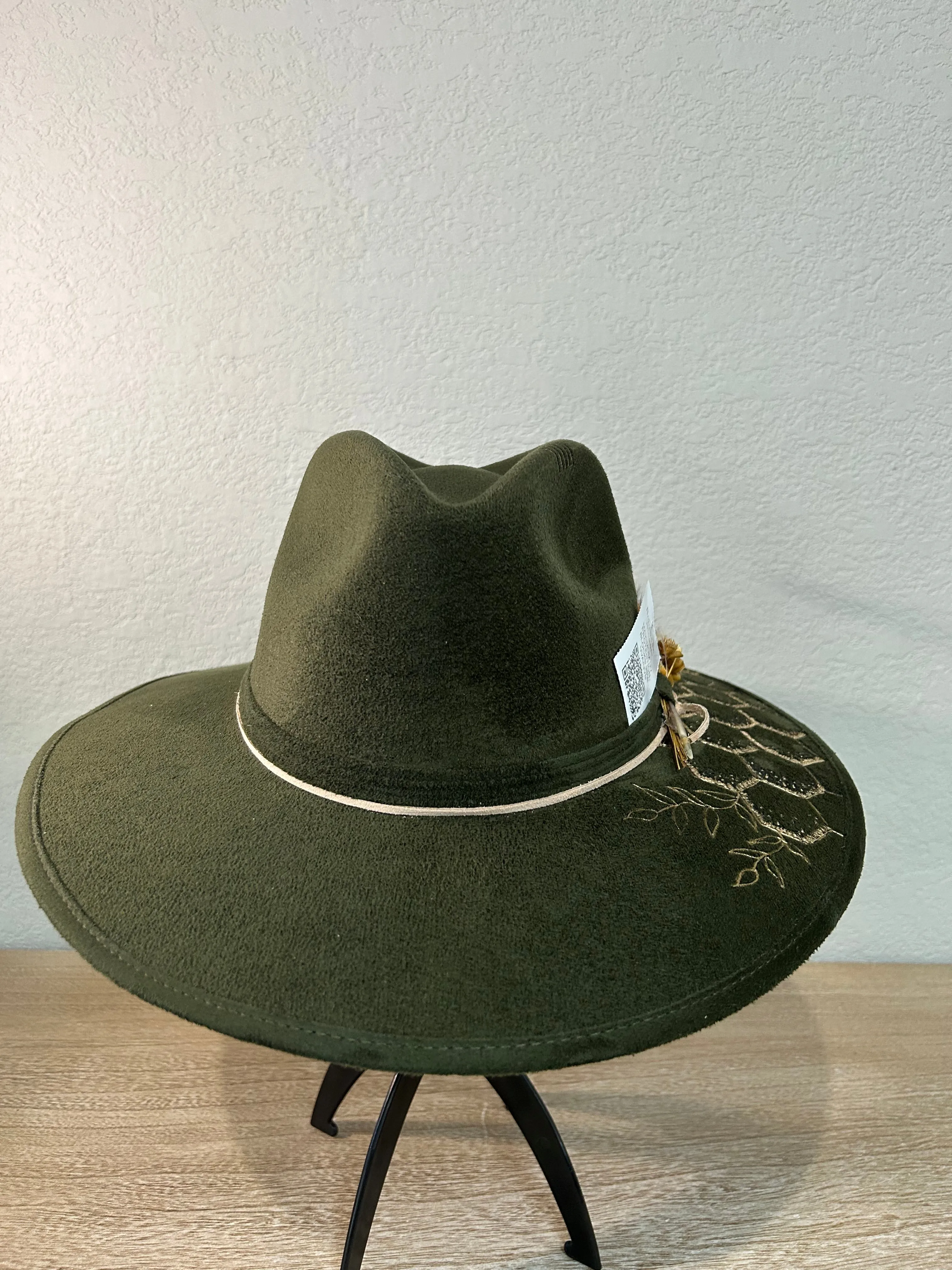 Olive Green Bee Indiana Hat