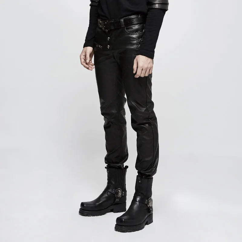 Punk PU Leather Pants