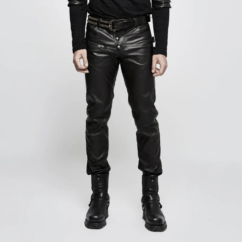 Punk PU Leather Pants