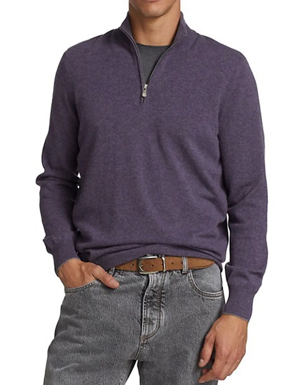 Purple Quarter Zip Sweater