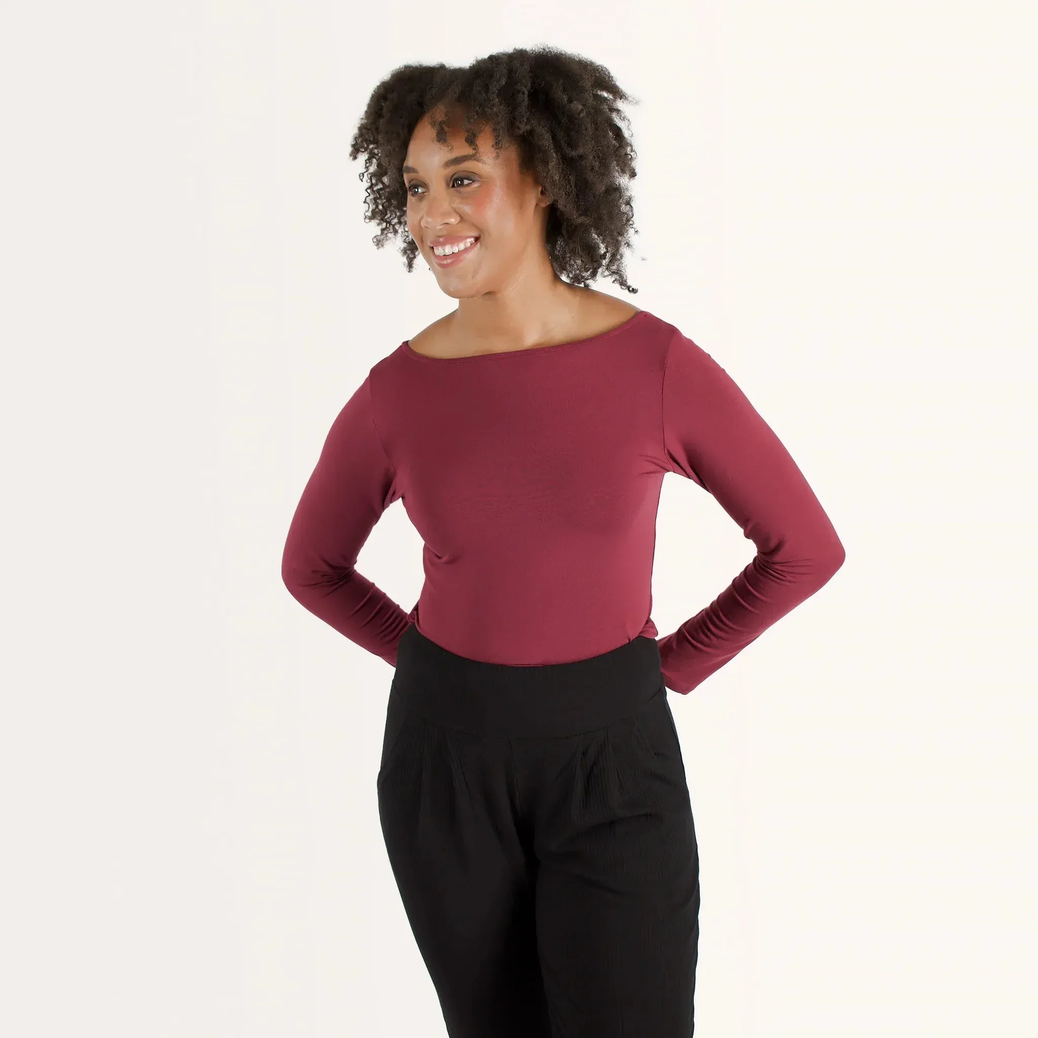 The Effortless Reversible Long Sleeve in Dark Heathered Grey