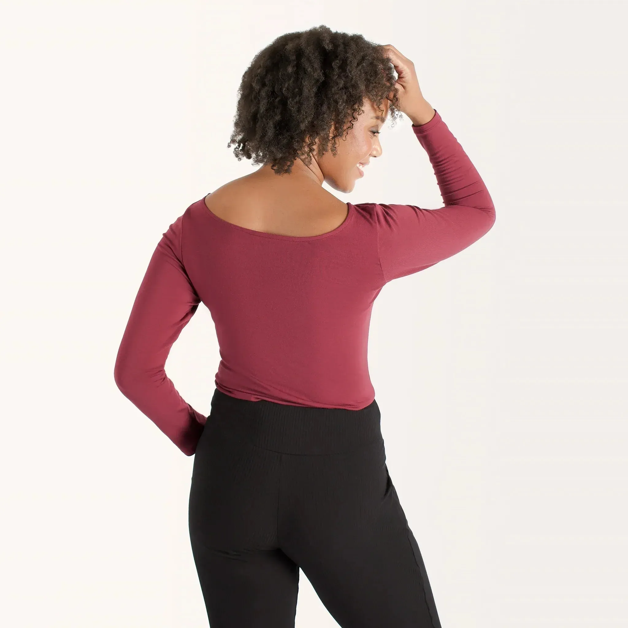 The Effortless Reversible Long Sleeve in Dark Heathered Grey