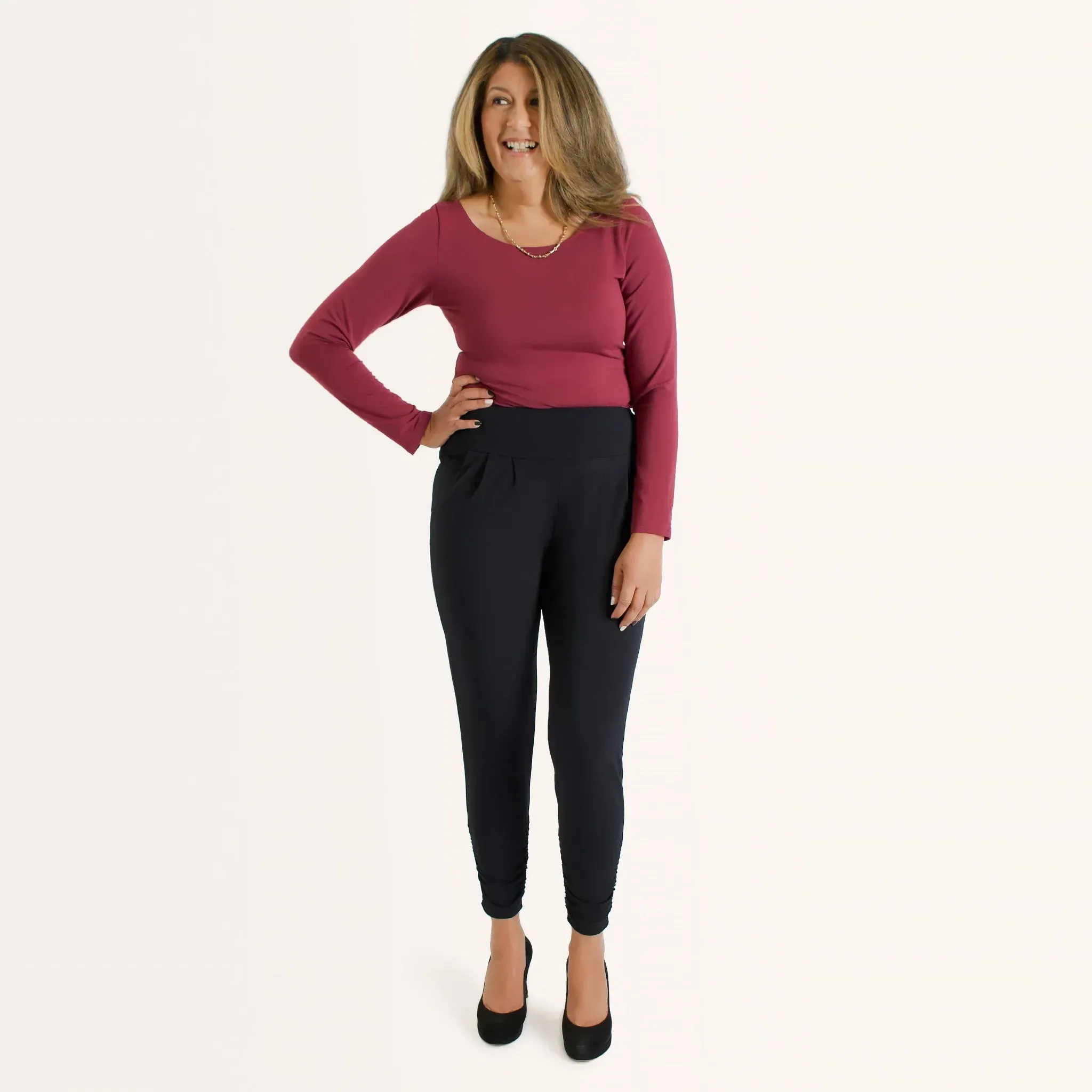 The Effortless Reversible Long Sleeve in Dark Heathered Grey